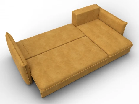 Диван угловой Лига-100 НПБ угол универсальный (ДСП,Фанера/Пластик/Велюр/Желтый) Лига Диванов 133658