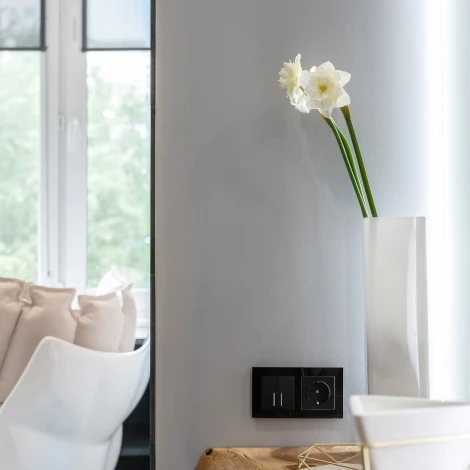 Рамка на 2 поста Favorit (черный,стекло) Werkel W0021108 (a051439)