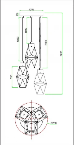 Подвесной светильник Coctail time MOD325PL-03G Maytoni (220V, на проводе)