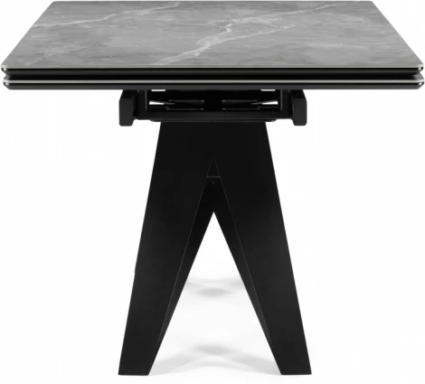 Керамический стол Notta Блэкберн 160(220)х89 серый мрамор larka grey / черный арт.612181