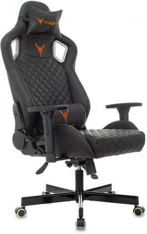 Кресло игровое Knight Outrider черный ромбик эко.кожа с подголов. крестовина металл