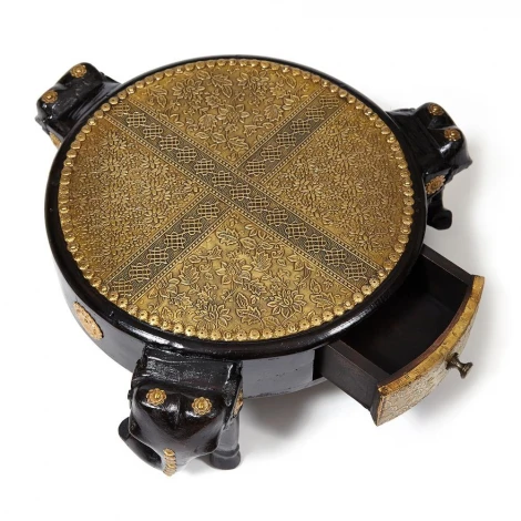 Столик Secret De Maison 3 SLONA ( mod. ND-005) этническая роспись (дерево манго/латунная чеканка)