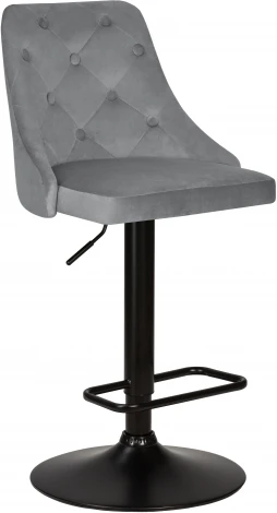 Стул барный DOBRIN JOSEPH BLACK (серый велюр (MJ9-75)) 5021_BlackBase-LM BLACK, цвет сиденья серый (MJ9-75), основания черный