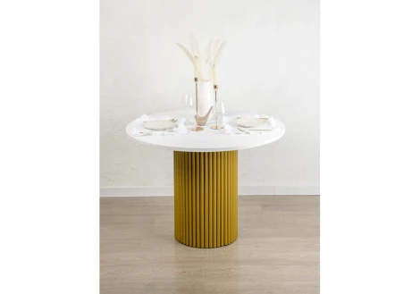 Кухонный стол Notta Барел 90 белый / золото