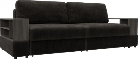 Диван прямой с 2 полками Лига-055 НПБ Лига Диванов (Велюр) арт.129076