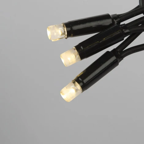 Гирлянда светодиодная 10м без вилки с эффектом мерцания, соединяемая, 100 светодиодов 2700K IP67 провод черный Uniel ULD-F90PRO S10M-100/TBK WW