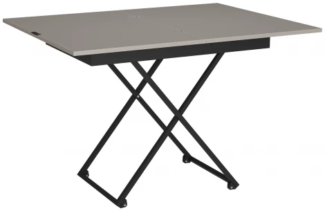 Стол универсальный трансформируемый Калифорния АНДРЭ Loft ЛДСП фантом/черный 5900681107