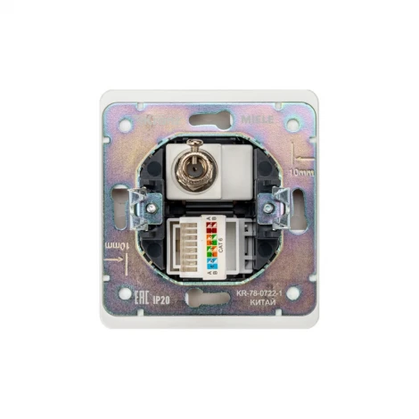 Розетка компьютерная RJ45 кат6 + TV с/у перламутр Kranz Round KR-78-0722-1