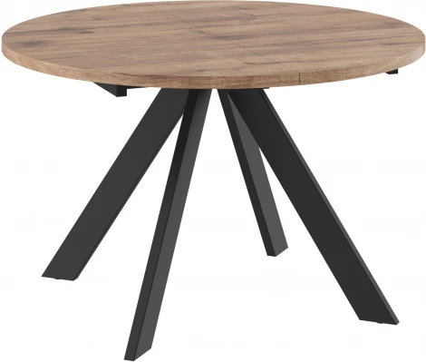 Стол МАМАДОМА Рондо D120, Дуб Веллингтон/Чёрный