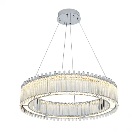 Подвесной светильник светодиодный с пультом (12056/A/1P Chrome) Indigo Grado V000195L (регулировка яркости, 220V, на тросе, круглые)