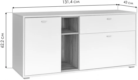 Комод Mobi Бэль 10.91 белый премиум / дуб золотой craft 330349