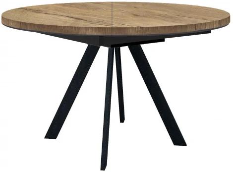 Стол DikLine RD120 дуб галифакс, опоры черные