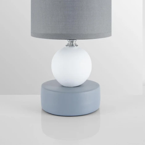 Настольная лампа Lumion Lalana 8181/1T серый, керамика/текстиль E14 1*40W 220V (выключатель, шар, круглые)