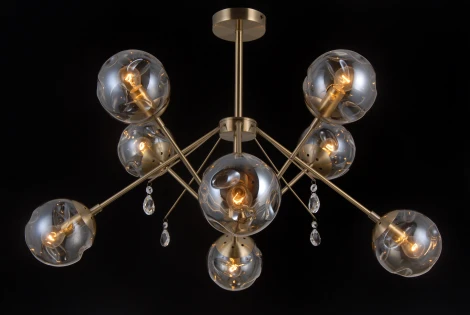 Потолочная люстра Natali Kovaltseva Molecule 81045-8C ANTIQUE BRASS