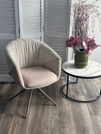 Стул ГИССЕН (GISSEN) 360 град., цвет ЛАТТЕ RIELY-111 / V885-3, ткань / ЛАТТЕ, ®DISAUR M-City 64841