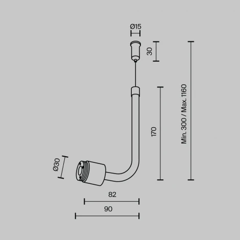 Заглушка для подвесного монтажа системы Shelf без ввода питания с тросом Maytoni Accessories for system Shelf CA024PL-B