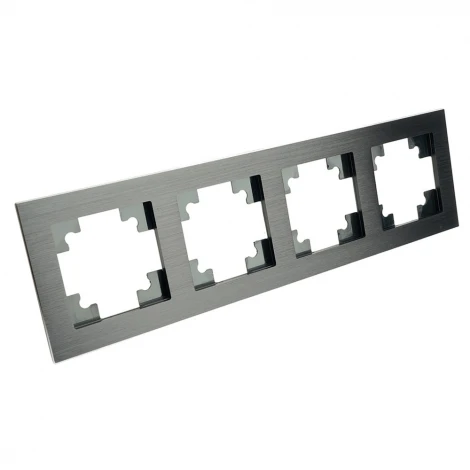 Рамка на 4 поста (черный) Stekker Катрин 50024