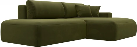 Диван угловой Лига-036 НПБ Модерн правый угол (Зеленый/Микровельвет) Лига Диванов арт.121402