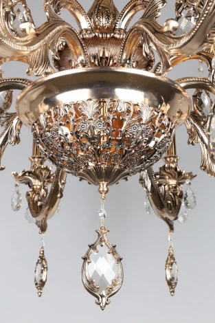 Подвесная большая люстра Omnilux Nureci OML-74903-18 (220V, подвески, на цепи, подсвечник, свеча)