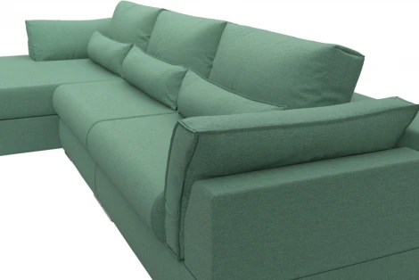 Диван угловой Пекин Long угол левый Лига Диванов (Рогожка) арт.123509L