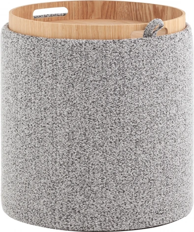 Пуф-столик с ящиком Хюгге XS букле серый, Stool Group