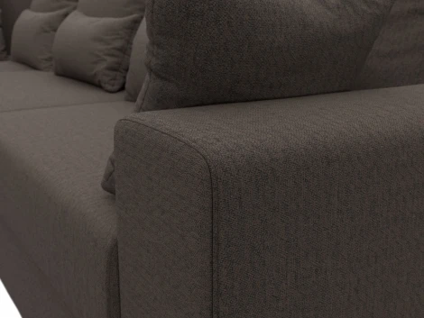 Диван угловой Майами Long левый угол (Коричневый/Рогожка) Лига Диванов арт.122906L