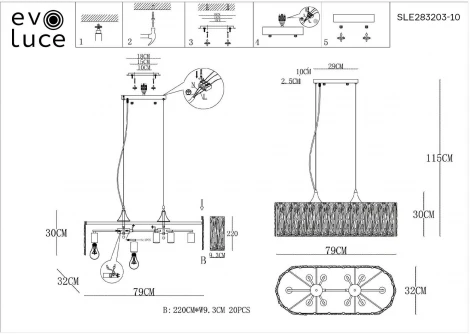 Люстра подвесная Rida SLE283203-10