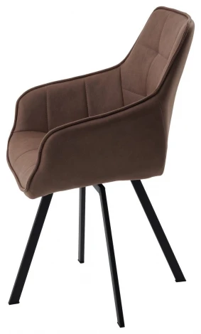 Стул СОЛИС 360 град. поворот. Федерика Шоколад, иск.замша / черный каркас M-City 64745