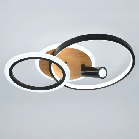 Потолочная люстра светодиодная с пультом ЭРА Rondo CLL-1-85-RC BK