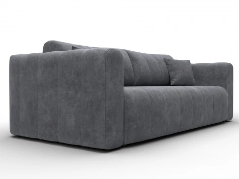 Диван прямой Лига-062 НПБ (ДСП,Фанера,ХДФ/Пластик/Велюр/Темно-серый) Лига Диванов 130267