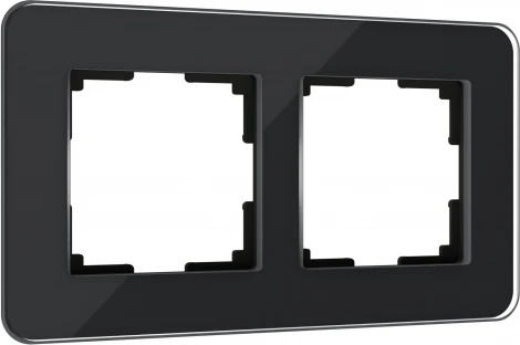 Рамка на 2 поста (черный, стекло) Werkel W0022448 (a063820)