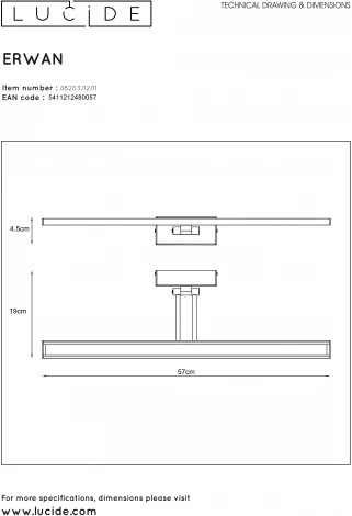 Подсветка для картин Lucide Erwan 48203/12/11