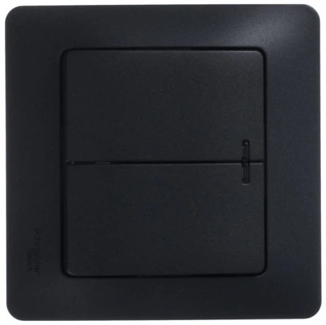 Выключатель встраиваемый двухклавишный с подсветкой (антрацит) Systeme Electric Glossa GSL000753