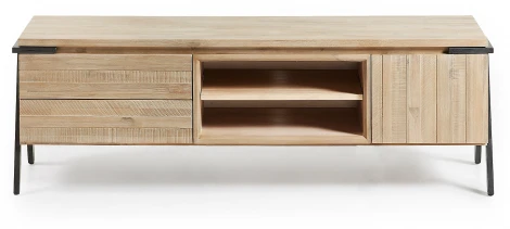 Тумба под телевизор La Forma (ex Julia Grup) Thinh (Черный/ Акация,Сталь,Дерево)