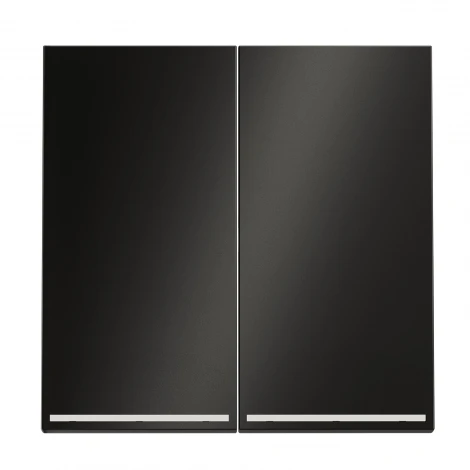 Клавиши для выключателя/переключателя двухклавишного с подсветкой (антрацит) Voltum S70 Metal VLSM000412