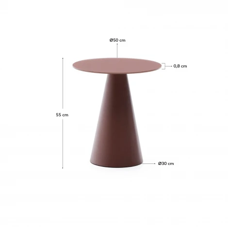 Журнальный столик Wilshire из стекла и стали терракотовый Ø50cm La Forma (ex Julia Grup) 253559