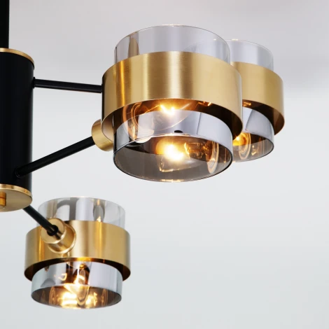 Потолочная люстра на штанге Arcada 70127/6 Eurosvet черный/дымчатый (220V)