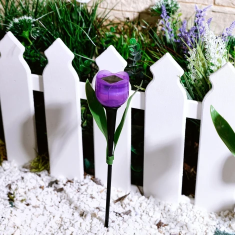 Грунтовый светильник на солнечной батарее Uniel USL-C-453/PT305 PURPLE TULIP (LED, цветы)