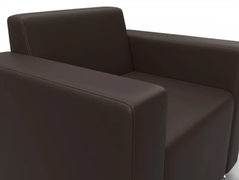 Кресло Лига-093 ВН (ДСП,Брус,Фанера,Экокожа/Коричневый) Лига Диванов 134974