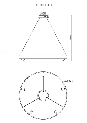 Подвесной светодиодный светильник со спотами MyFar James MR2201-1PL (на тросе, круглые, IP40)