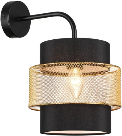 Бра Lumion Animaisa 8003/1W черный/черный, золотой металл/металл, текстиль Е27 60W 220V