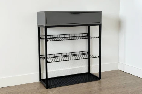 Обувница Краш Mebelson (ЛДСП,Металл/Черный,Графит) арт.LMN-13.1869