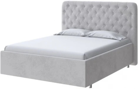 PROxSON Кровать Classic Large (Ткань: Велюр Teddy Стальной) 200x200