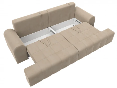 Диван прямой Лига-080 (ДСП/Пластик/Велюр/Бежевый) Лига Диванов 131114