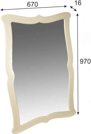 Зеркало навесное Берже 23 слоновая кость 97 см х 67 см Mebelik арт.008691