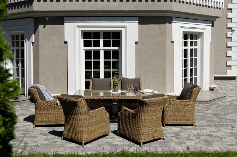"Неаполь" обеденная группа плетеная из искусственного ротанга, цвет соломенный 4SIS арт.УТ-00008188