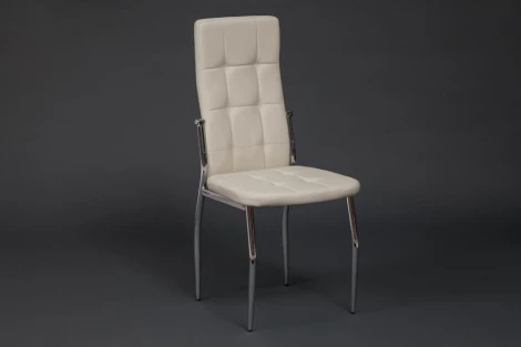 Обеденный стул Tetchair ELFO (Металл,Экокожа/Хром,Слоновая кость) 19311