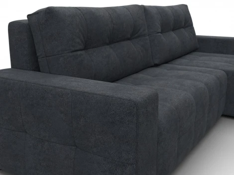 Диван угловой Лига-122 угол универсальный (ДСП,Брус,Велюр/Темно-серый) Лига Диванов 137613