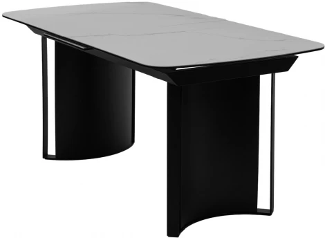 Стол RASMUS 160 TL-45 Белый мрамор, испанская керамика / черный каркас М-City