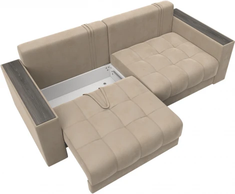 Диван прямой с декором Лига-049 НПБ Лига Диванов (Велюр) арт.128387